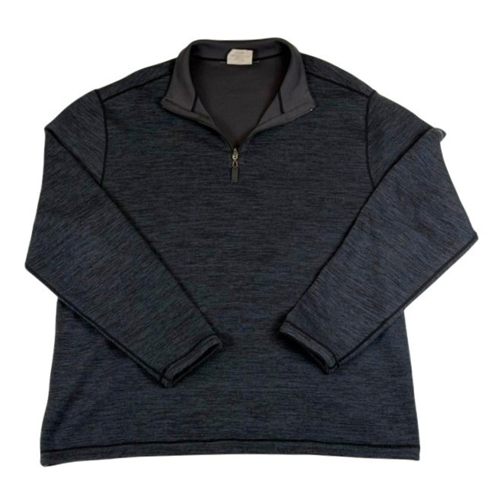 Nicoby Mens XXL Reversible Quarter Zip Pullover Charcoal Grey Melange Cotton